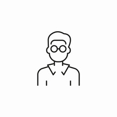 male glasses shirt icon sign vector