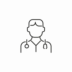 male doctor stethoscope icon sign vector