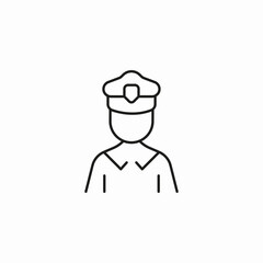 person in police uniform icon sign vector