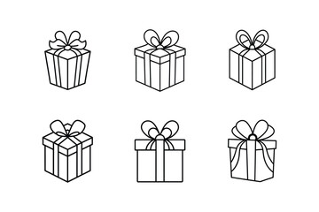 gift package line art vector illustration