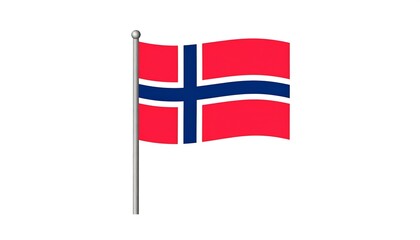 Fototapeta premium Simple illustration of a waving Norwegian flag