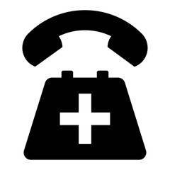 Obraz premium Medical Emergency Phone Icon – Hospital Hotline Symbol