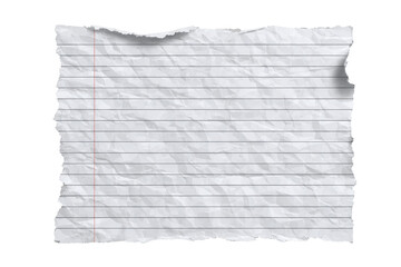 Fototapeta premium blank lined paper notebook paper with torn edges isolated on transparent background, note paper message office business tag sign