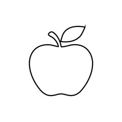 Red apple with leaf on white background vector illustration