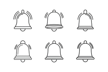 alarm bell icon line art vector illustration