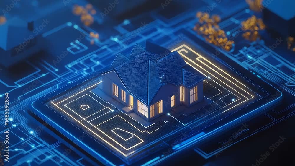 Poster smart home automation system controlling house functions remotely