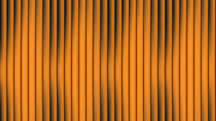Abstract Background warm, modern pattern of vertical, rich orange bars with a subtle black gradient, creating a three-dimensional glass effect