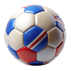 Soccer ball with colorful design isolated on transparent background