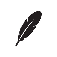 Feather pen with inkwell illustration on white background