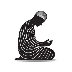 Muslim man praying silhouette