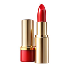 Red lipstick isolated on transparent background