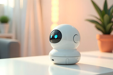 Cute Robot Companion on Table