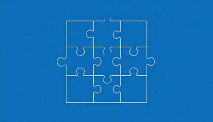Simple jigsaw puzzle graphic on a solid background