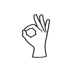 Peace hand sign vector illustration isolated on white background