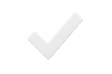 Transparent background featuring white checkmark representing confirmation, validation, success