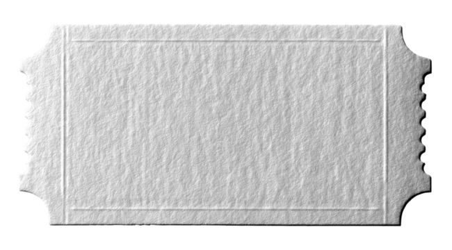 Blank ticket, light gray, textured