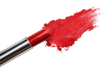 brush of red lipstick isolated, png