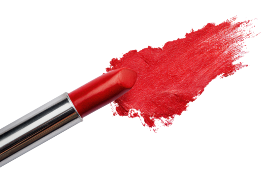 brush of red lipstick isolated, png