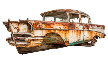 Rusty vintage car, abandoned