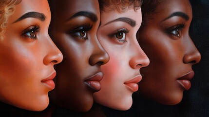 Skin tones, women of different skin colors
