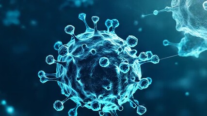 Coronavirus covid 19 spreading through connections network, 3d medical illustration - Powered by Adobe