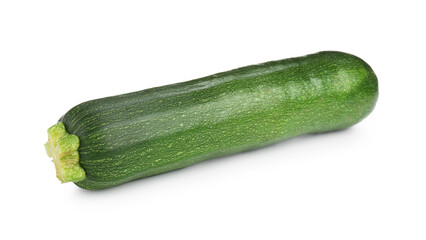 One fresh ripe zucchini isolated on white