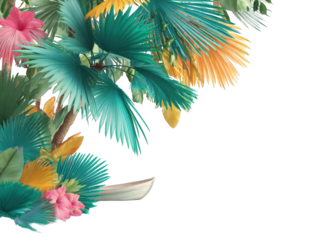 Tropical foliage with vibrant colors