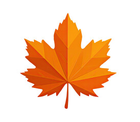 Low-poly orange maple leaf graphic.  Autumnal, geometric design against black background.  Vibrant, stylized illustration