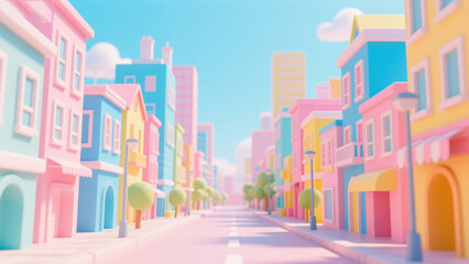 Obraz premium Cartoon City Architecture