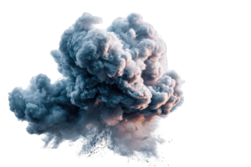 A massive plume of smoke against a black background