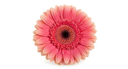 Exquisite close-up showcasing the intricate details of a captivating pink gerbera