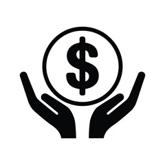 Financial security concept featuring two hands gently cradling a dollar coin, symbolizing investment, savings, and monetary protection