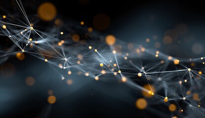 Abstract Network Connections with Glowing Orbs