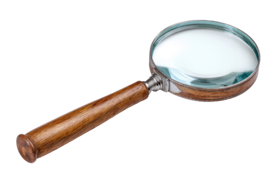 Antique magnifying glass with wooden handle (3)