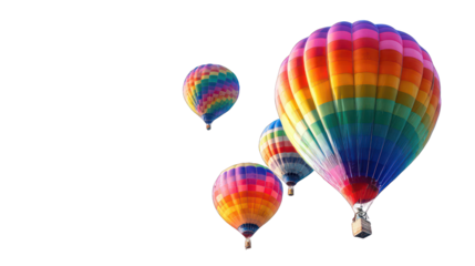 Colorful hot air balloons against a black background (2)