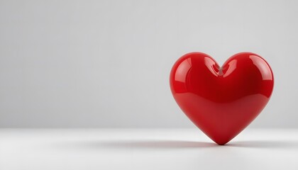 Smooth rounded  heart in bold red color