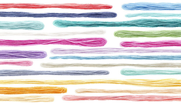Colorful, overlapping oblong shapes in horizontal rows