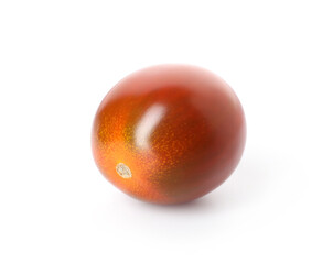 One ripe juicy tomato isolated on white