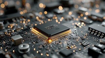 Electronic microprocessor close up circuit high resolution picture