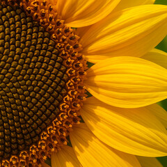 Macro Sunflower Focused on Center
