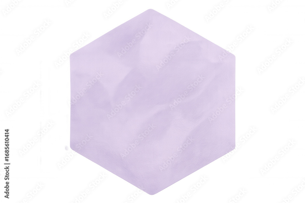 Poster crumpled hexagon shape with purple texture on a transparent background, perfect for graphic design p