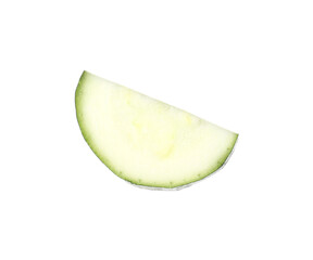 Slice of fresh ripe zucchini isolated on white