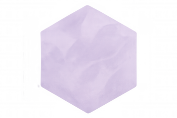 Crumpled hexagon shape with purple texture on a transparent background, perfect for graphic design projects