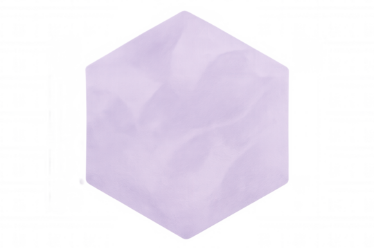 Crumpled hexagon shape with purple texture on a transparent background, perfect for graphic design projects