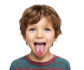 Playful boy sticking out his tongue