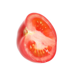 Piece of ripe red tomato isolated on white