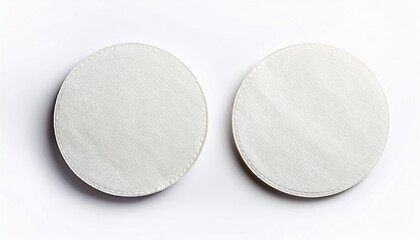 blank white round coaster mockup isolated on white background