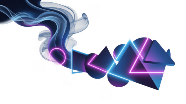 Ai generated image of two abstract starburst light effects with radiating lines and bokeh dots, isolated on a transparent background