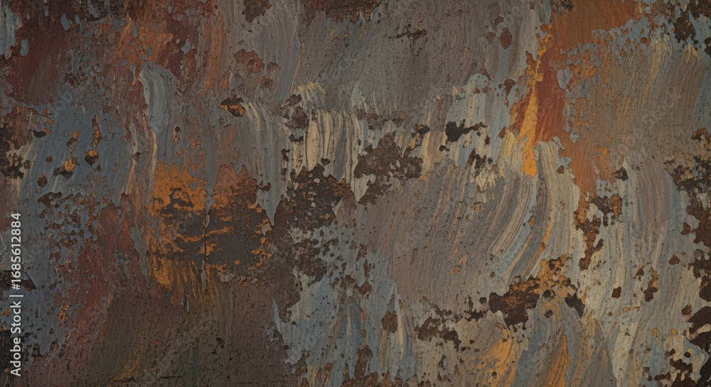 Aufkleber complex rust patterns and textures with intricate corrosion abstract visuals