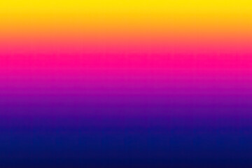 Vibrant Gradient Sunset Sky Colors: A Seamless Horizontal Transition from Bright Yellow and Warm Orange to Dynamic Pink, Rich Magenta, Deep Purple, and Serene Midnight Blue Abstract Background Texture